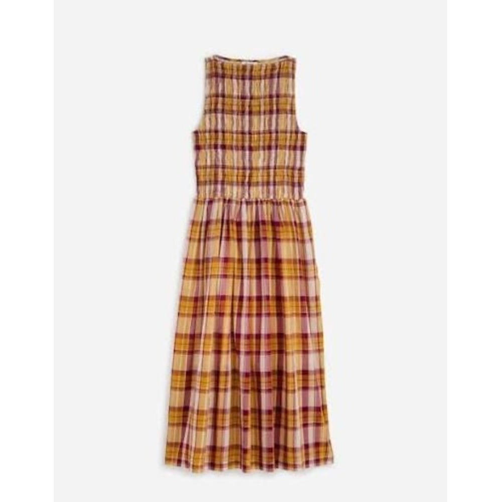 Madewell Yellow and Burgundy Plaid Maxi Dress - Picture 4 of 10